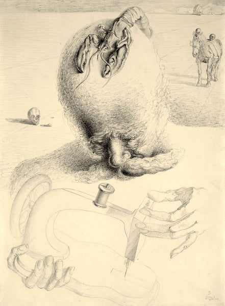 Bureaucrat And Sewing Machine (Bureaucrate Et Machine a Coudre) - Salvador Dalí Ink Sketch - Canvas Prints