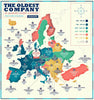 Business Map - The Oldest Company Still In Business in Europe - Poster Fine Art Infographic For Office - Framed Prints