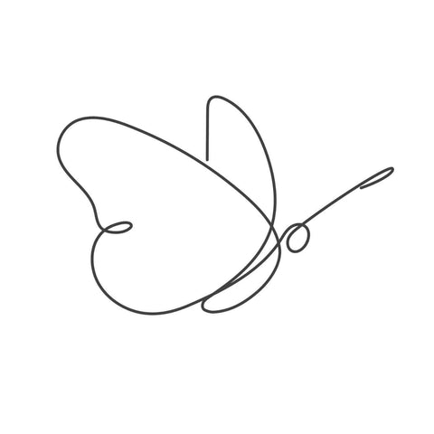 Butterfly - Minimalist Line Art Painting - Framed Prints