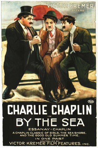 By The Sea - Charlie Chaplin - Holylwood Classic Movie Original Release Poster - Art Prints