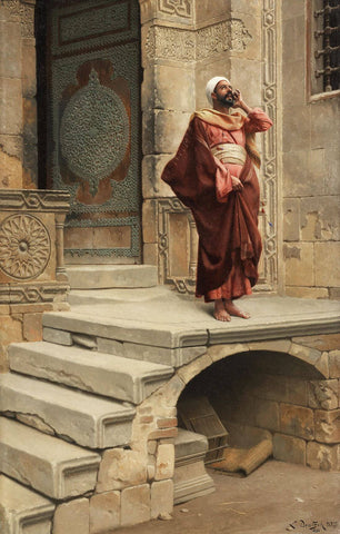 Calling The Faithful To Prayer - Ludwig Deutsch - Orientalism Art Painting - Life Size Posters