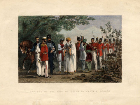 Captain William Hodson captured the King of Delhi - Robert Montgomery Martin - c 1860 Vintage Orientalist Painting of India - Canvas Prints