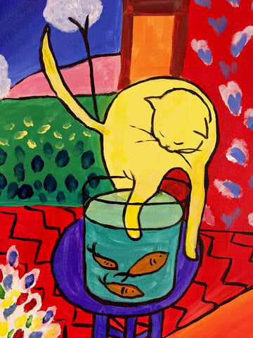 Cat With Red Fish (Chat Aux Poissons Rouges) - Henri Matisse - Life Size Posters