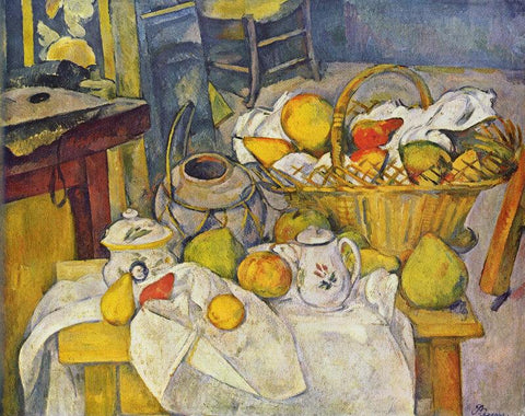 Still Life With Fruit Basket - Posters by Paul Cézanne