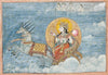 Chandi The Moon Goddess - Pahari School - C1810 - Vintage Indian Miniature Art Painting - Large Art Prints