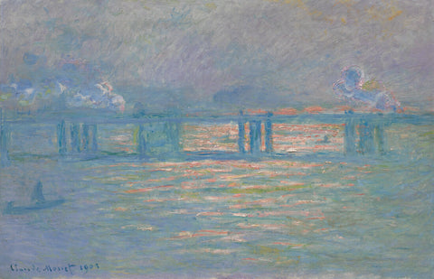 Charing Cross Bridge ( Pont de Charing Cross) 1903 – Claude Monet Painting – Impressionist Art”. by Claude Monet 