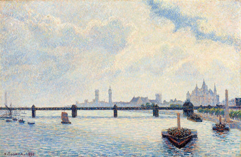 Charing Cross Bridge London 1890 - Camille Pissarro - London Photo and Painting Collection - Canvas Prints by Sarah