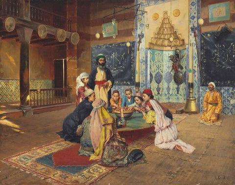 Charity Among The Dervishes At Scutari (La Charite Chez Les Derviches A Scutari) - Rudolf Ernst - Orientalist Art Painting - Life Size Posters by Rudolf Ernst