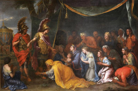 The Queens of Persia at the Feet of Alexander - Canvas Prints by Charles Le Brun
