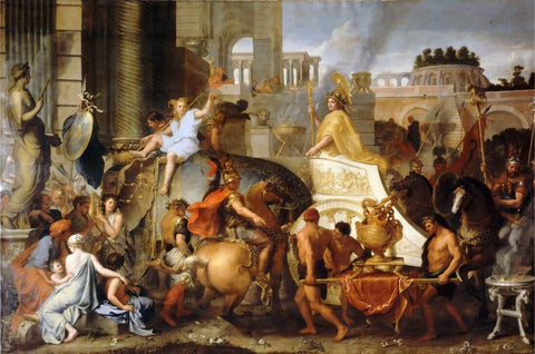 Entry Of Alexander Into Babylon - Charles Le Brun - Canvas Prints by Charles Le Brun