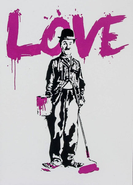 Charlie Chaplin - Smile - Graffiti Art - Canvas Prints