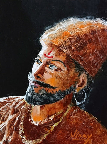 Chhatrapati Shivaji Raje Bhosale - Portrait Painting Poster - Framed Prints