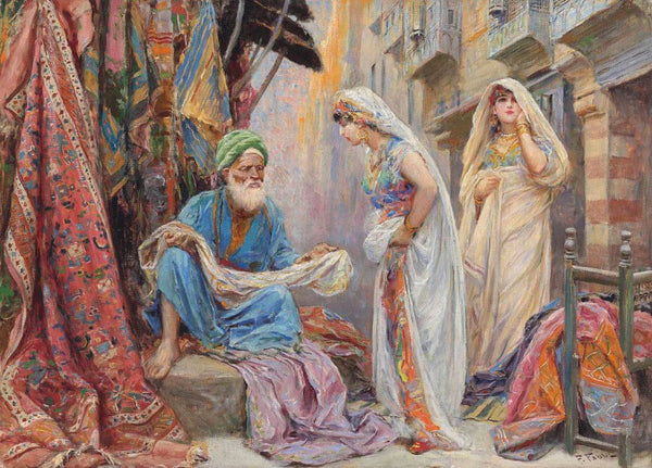 Choosing the Silk - Fabio Fabbi - Orientalist Art Painting - Large Art Prints
