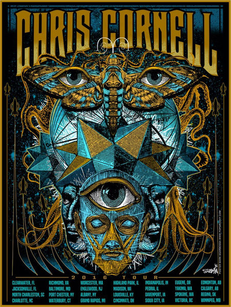 Chris Cornell - Higher Truth - US Tour 2016 - Rock Music Concert Poster - Large Art Prints