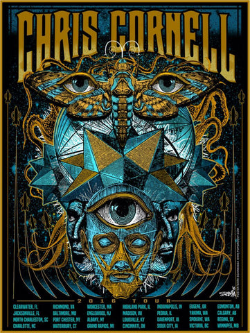 Chris Cornell - Higher Truth - US Tour 2016 - Rock Music Concert Poster - Canvas Prints