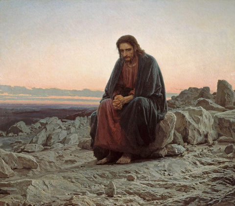 Christ In The Desert - Ivan Kramskoi – Christian Art Painting by Ivan Kramskoi