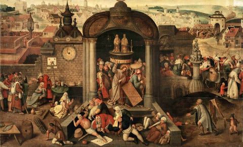 Christ Cleansing The Temple C. 1563 – Christian Art Painting by Christian Art