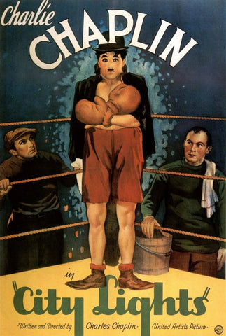 City Lights - Charlie Chaplin - Hollywood Comedy Classics English Movie Art Poster - Life Size Posters by Jerry