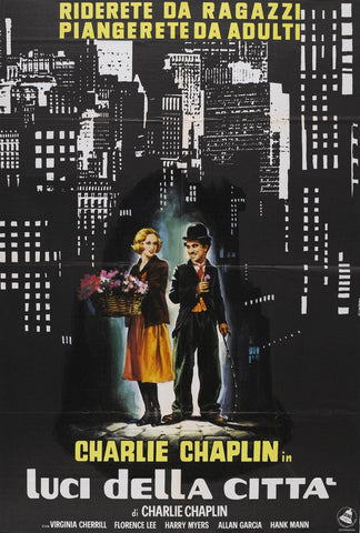 City Lights (Italian Release) - Charlie Chaplin - Hollywood Movie Poster - Framed Prints
