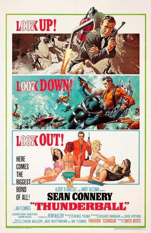 Classic Movie Art Poster - Thunderball - 3 Panel - Tallenge Hollywood James Bond Poster Collection - Framed Prints by Tallenge Store