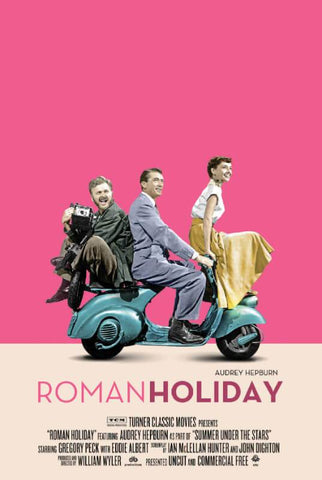 Classic Movie Poster Art - Roman Holiday -Gregory Peck Audrey Hepburn - Tallenge Hollywood Poster Collection 2 - Framed Prints