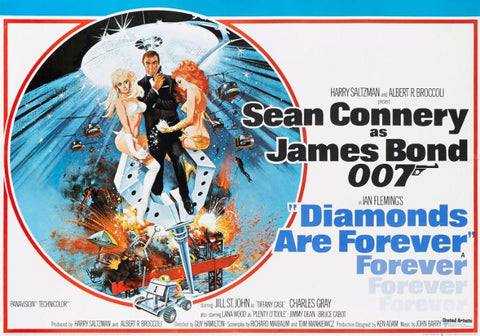 Classic Movie Robert McGinnis Art Poster - Diamonds Are Forever - Tallenge Hollywood James Bond Poster Collection - Life Size Posters by Tallenge Store