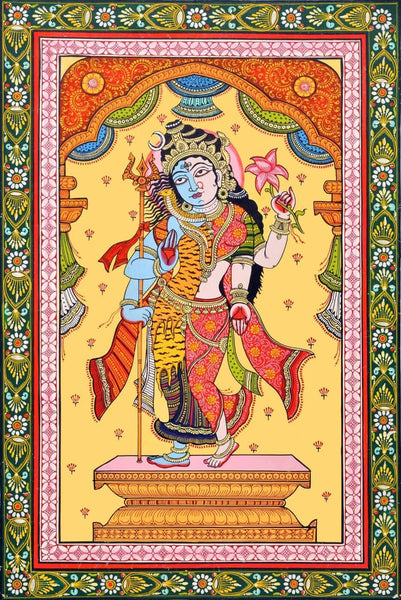 Classical Indian Painting - Shiva as Ardhanarishvara - Shiva Shakti - Canvas Prints