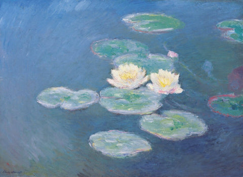 Water lilies, evening effect (Nymphéas, effet du soir) – Claude Monet Painting –  