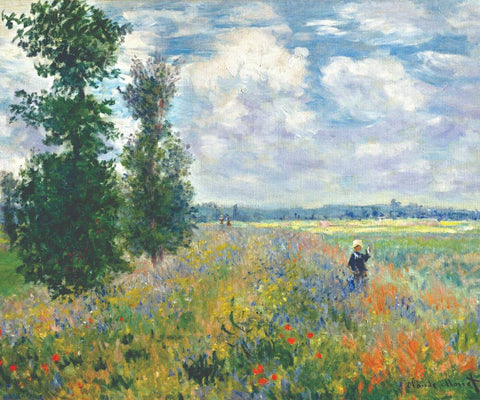 Claude Monet - Poppy Field at Argenteuil - Canvas Prints (On Sale) by Tallenge Store