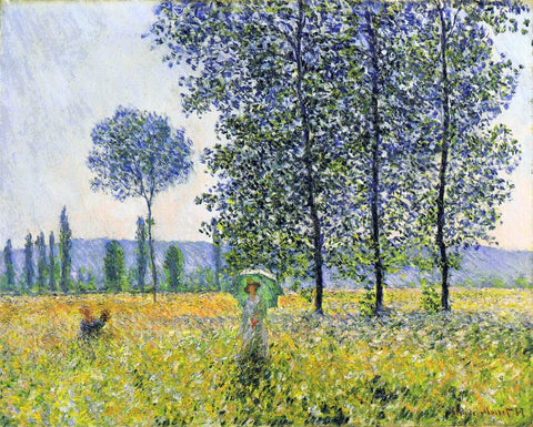 Sunlight Effect under the Poplars (Effet de la lumière du soleil sous les peupliers) 1887 – Claude Monet Painting –  
