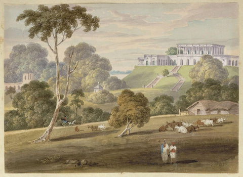 Cleveland Hill House at Bhagalpur - Charles DOyly - Vintage Orientalist Paintings of India by Charles DOyly