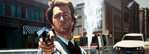 Clint Eastwood As Dirty Harry - Hollywood Classic Action Movie Painting - Canvas Prints