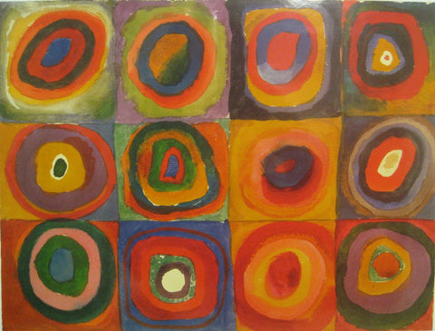 Color Study, Squares and Concentric Circle - Large Art Prints by Wassily Kandinsky