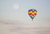 Colorful Hot Air Balloon In The Sky With Moon In The Background - Large Art Prints