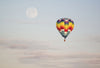 Colorful Hot Air Balloon In The Sky With Moon In The Background - Canvas Prints