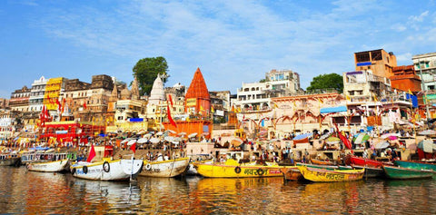 Colorful Benaras Ghats (The Holy City of Varanasi) - Canvas Prints by Shriyay