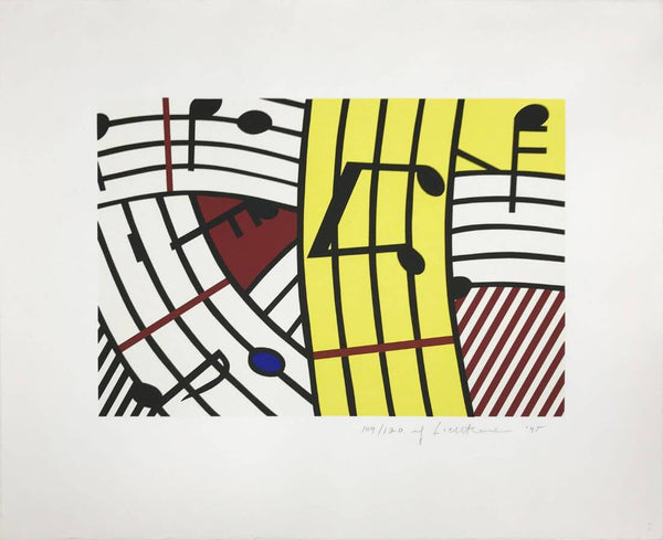 Composition IV (Musical Notes) – Roy Lichtenstein – Pop Art Painting - Framed Prints