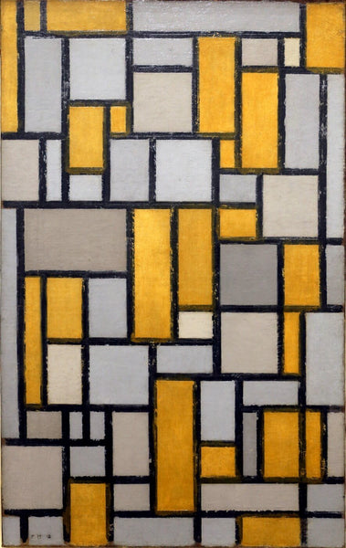 Composition with Gray and Light Brown - Piet Mondrian - Canvas Prints