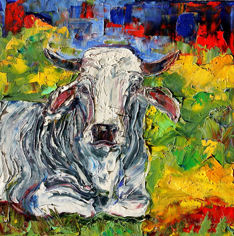 Contemporary Art - Oil Painting - Holy Cow (Scenes From India) by Christopher Noel