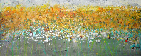 Contemporary Abstract Art - Buttercup Fields - Canvas Prints by Richard Cruz