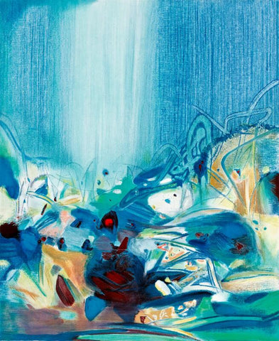 Contemporary Abstract Art - Fluid Blue by Richard Cruz