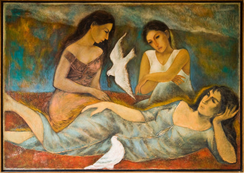 Indian Art - Anis Farooqui - Resting by Anis Farooqui