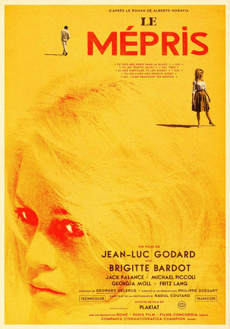 Contempt (Brigitte Bardot) Le Mepris- Jean-Luc Godard - French New Wave Cinema Art Poster - Art Prints