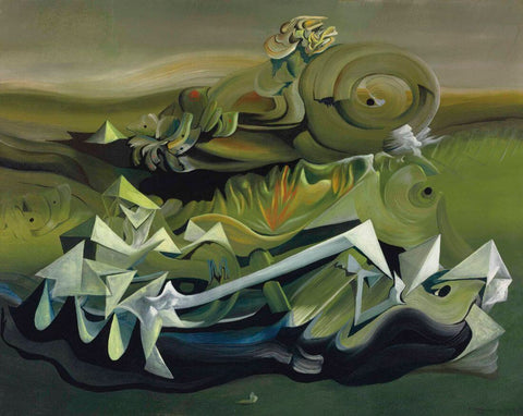 Cosmic Landscape (Paysage Cosmique) - Oscar Dominguez - Surrealist Painting - Canvas Prints by Oscar Dominguez