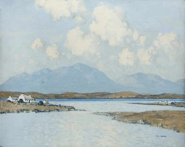 Cottages By A Lake - Paul Henry RHA - Irish Master - Landscape Painting - Art Prints