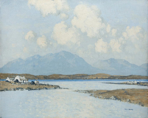 Cottages By A Lake - Paul Henry RHA - Irish Master - Landscape Painting - Posters