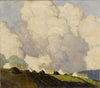Cottages Under Looming Clouds - Paul Henry RHA - Irish Master - Landscape Painting - Art Prints