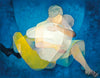 Couple Embrace (Couple S'embrassant) - Louis Toffoli - Contemporary Art Painting - Canvas Prints