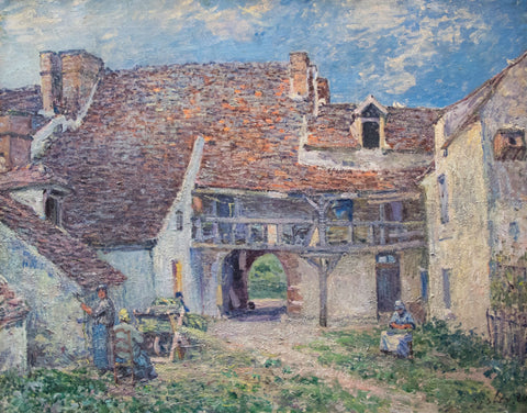 Cour de ferme à Saint-Mammès - Framed Prints by Alfred Sisley