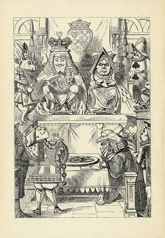 Court Of The Queen (Illustration From The First Edition Of Alices Adventures In Wonderland By Lewis Carroll) - Legal Office Art by Office Art